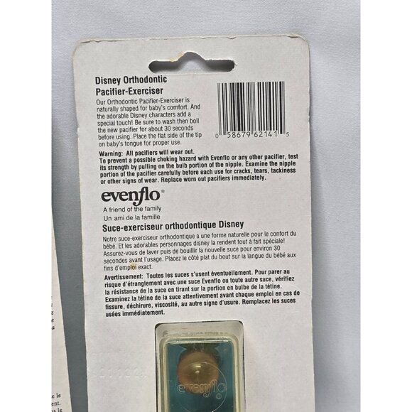 Vintage Disney Babies Evenflo Pacifier & Pacifier Holder Baby Mickey Mouse 1990s - Picture 6 of 10
